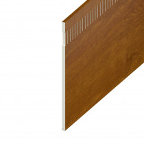 Vented Soffit UPVC Board - Flat 10mm Airspace - 300mm x 9mm - Golden Oak (5m)