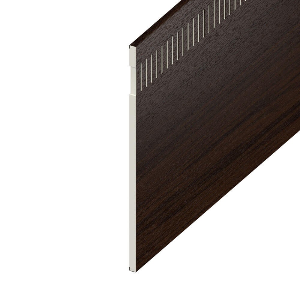 Vented Soffit UPVC Board - Flat 10mm Airspace - Rosewood (5m)