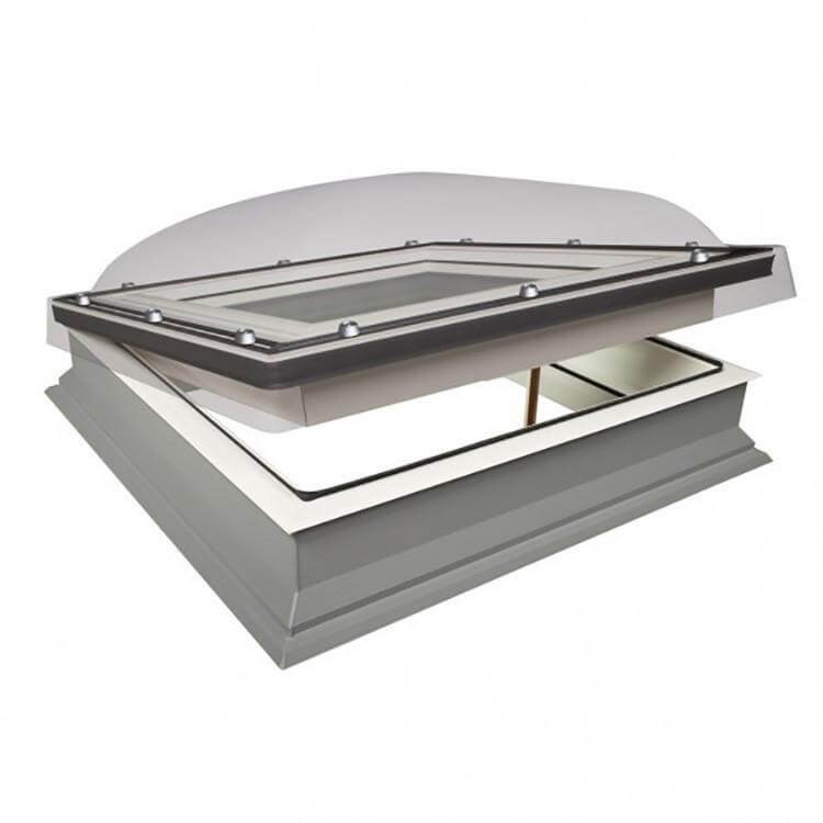 Fakro Flat Roof Window - Domed and Electric Opening - Passive Quadruple Glazing [DEC-C U8]
