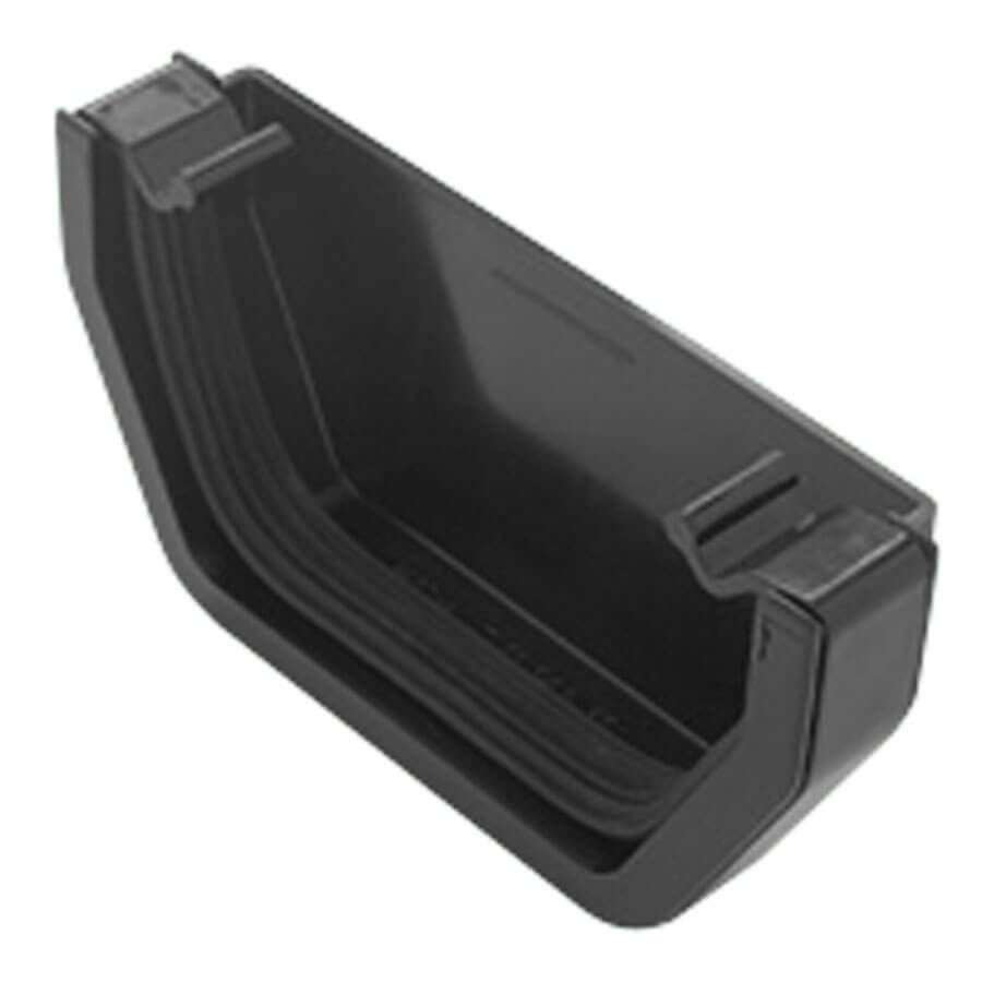 Plastic Guttering Squareline Stop End External 114mm x 95mm Black