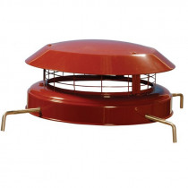 Anti-Downdraught Chimney Cowl and Birdguard (Bolt Fixings) - 125mm to 250mm - Terracotta