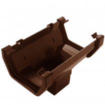 Plastic Guttering Squareline - Running Outlet - 114mm x 95mm - Clay Brown