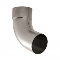 Lindab Steel Guttering - Downpipe Bend with Socket - Magestic Galvanised