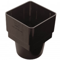 Plastic Guttering - Square to Round Pipe Adaptor - Black