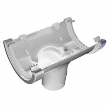 Plastic Guttering Half Round - Running Outlet - 114mm x 51mm - White