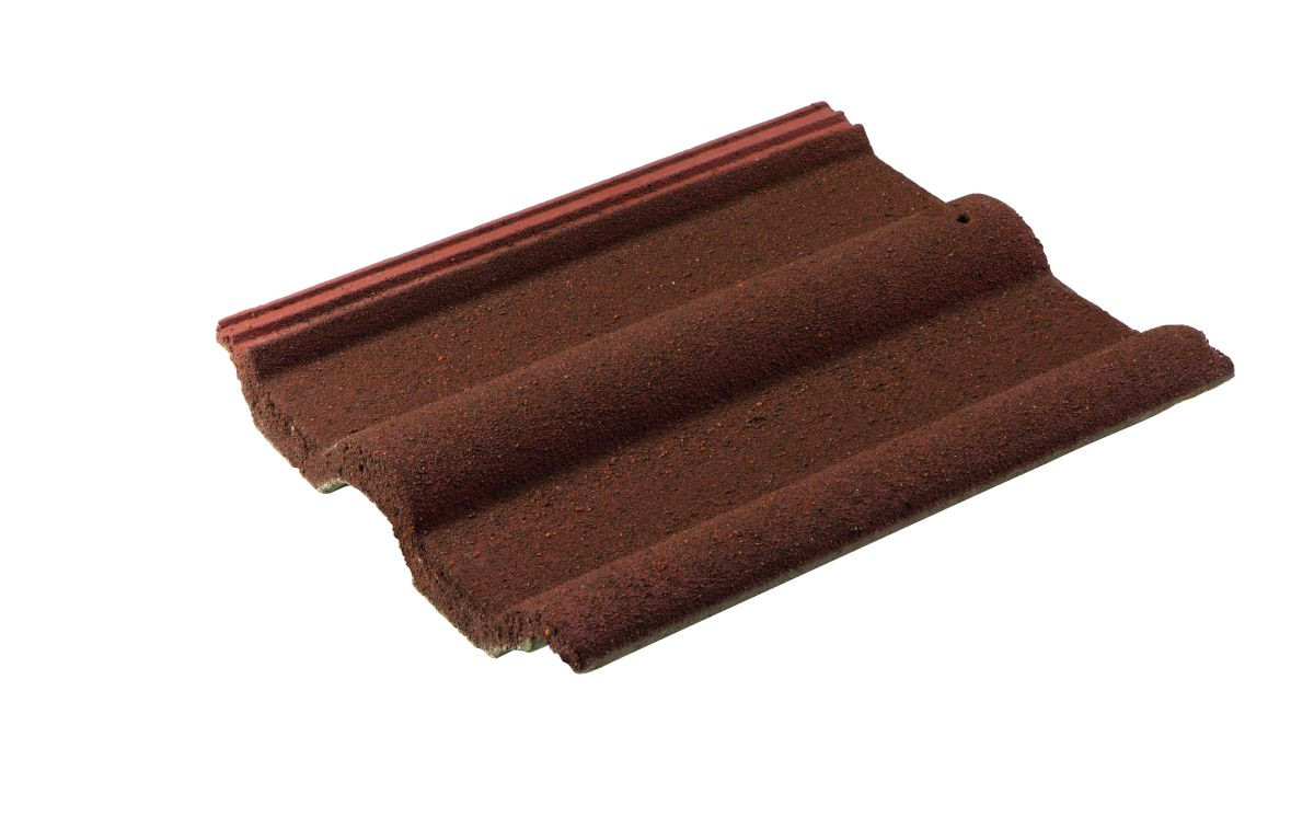 Redland 50 Double Roman - Concrete Tile - Granular Antique Red (2201) Redland 50 Double Roman - Concrete Tile - Granular Antique Red (2201)