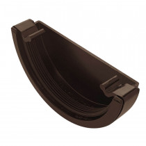 Plastic Guttering Half Round - Stop End External - 114mm x 51mm - Black