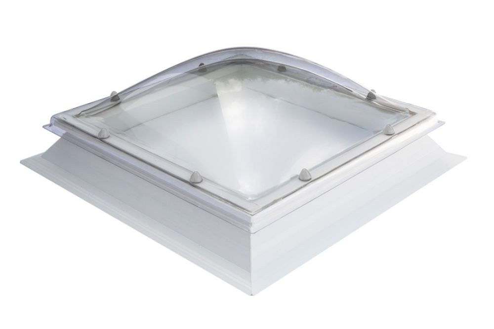 Em-Dome Polycarbonate Skylight with 150mm PVC Vertical Upstand - Square