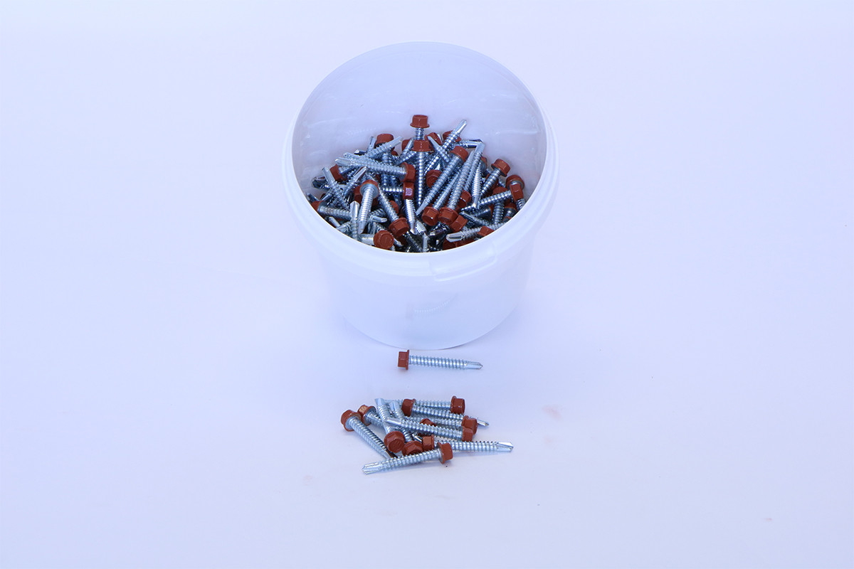 Britmet - Plus Tile (0.9mm) Range - Tek Screw - Bramble Brown Britmet - Plus Tile (0.9mm) Range - Tek Screw - Bramble Brown