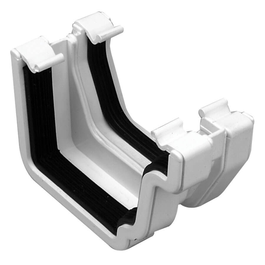 Plastic Guttering Universal Plus - Square Adaptor Right Hand - 128mm - Brown Plastic Guttering Universal Plus - Square Adaptor Right Hand - 128mm - Brown