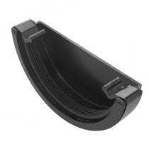 Plastic Guttering Half Round - Stop End External - 114mm x 51mm - Brown