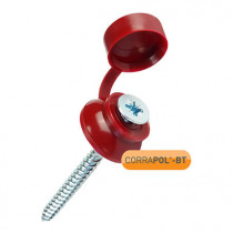 Corrapol-BT - Corrugated Bitumen Roof Sheet 60mm Screws with Cap - Red (Pack of 50)