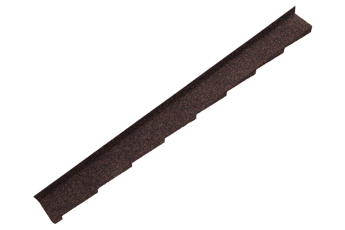 Britmet - Plaintile - Left Hand Side Wall Flashing - Rustic Brown (1250mm)