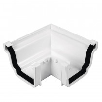 Plastic Guttering Universal Plus - External 90˚ Angle 128mm x 88mm - White