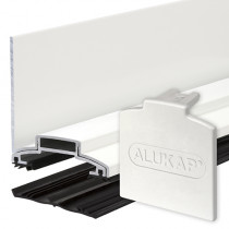 Alukap-XR - 60mm Aluminium Wall Bar with End Cap - White