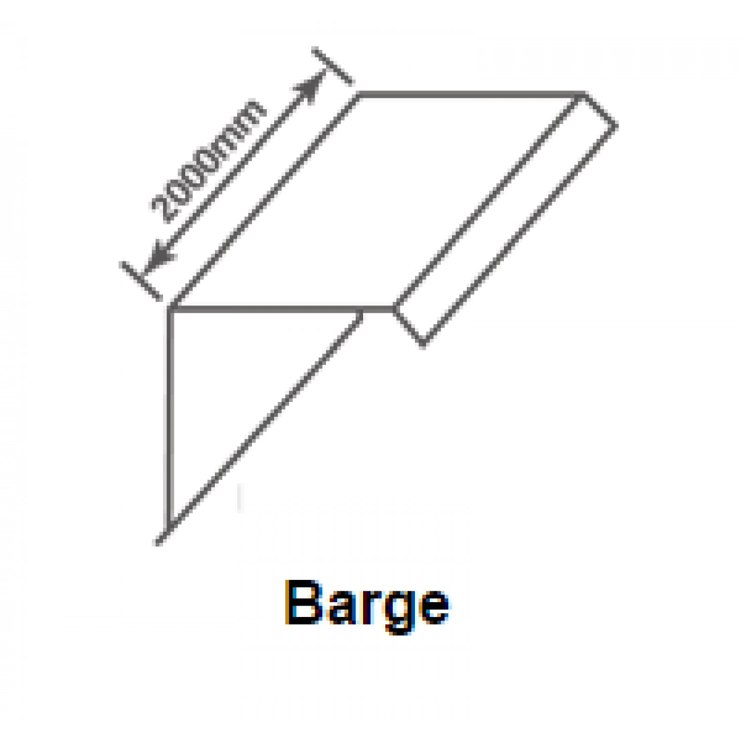 Britmet - Pantile 2000 - Barge Flashing - Mid Grey (2000mm)