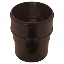 Plastic Guttering Half Round - Down Pipe Connector - 65mm - Brown