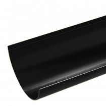 Plastic Guttering Half Round - 114mm x 51mm - Black