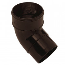 Plastic Guttering Half Round - 112˚ Down Pipe Bend - 65mm - Brown