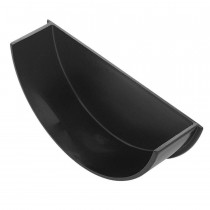 Plastic Guttering Half Round - Stop End Internal - 114mm x 51mm - Black