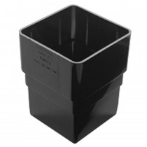 Plastic Guttering Squareline - Down Pipe Connector - 65mm - Black