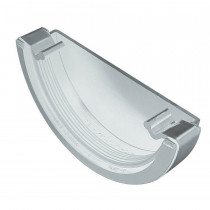Plastic Guttering Half Round - Stop End External - 114mm x 51mm - White