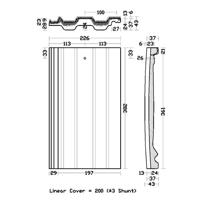 Redland 49 Tile Concrete Tile Smooth Slate Grey (1101)