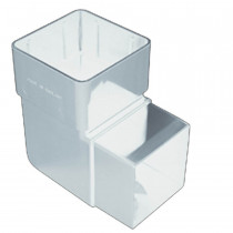Plastic Guttering Squareline - 90˚ Down Pipe Bend - 65mm - White