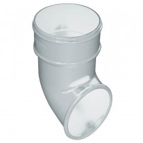 Plastic Guttering Half Round - Down Pipe Shoe - 65mm - White