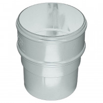 Plastic Guttering Half Round - Down Pipe Connector - 65mm - White