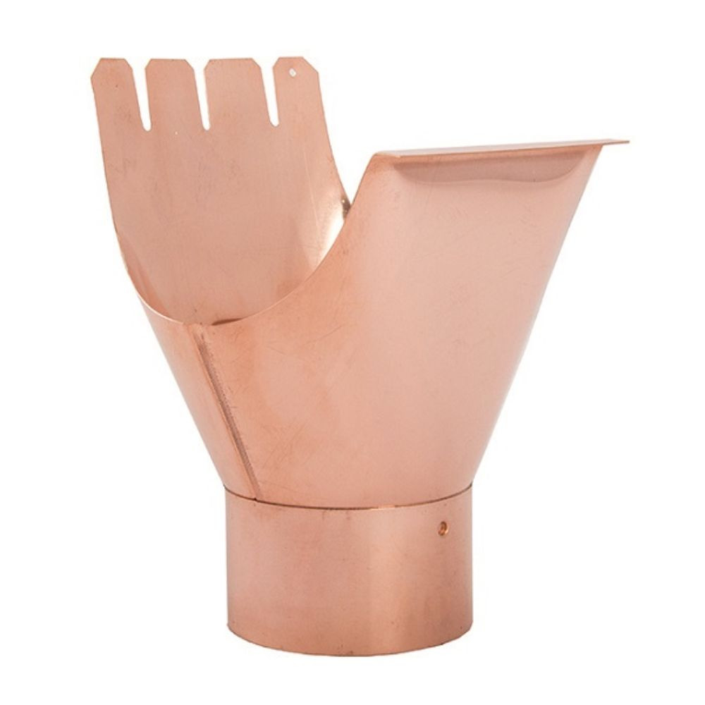 Lindab Guttering Gutter Outlet with Clip OK Natural Copper