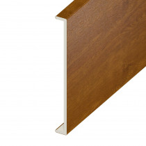 Double Fascia UPVC Capping Board - Plain 350mm x 9mm - Golden Oak (5m)