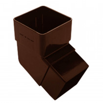 Plastic Guttering Squareline - 112˚ Down Pipe Bend - 65mm - Clay Brown