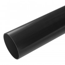 Plastic Guttering Half Round - Down Pipe - 65mm - Black (2.5m)