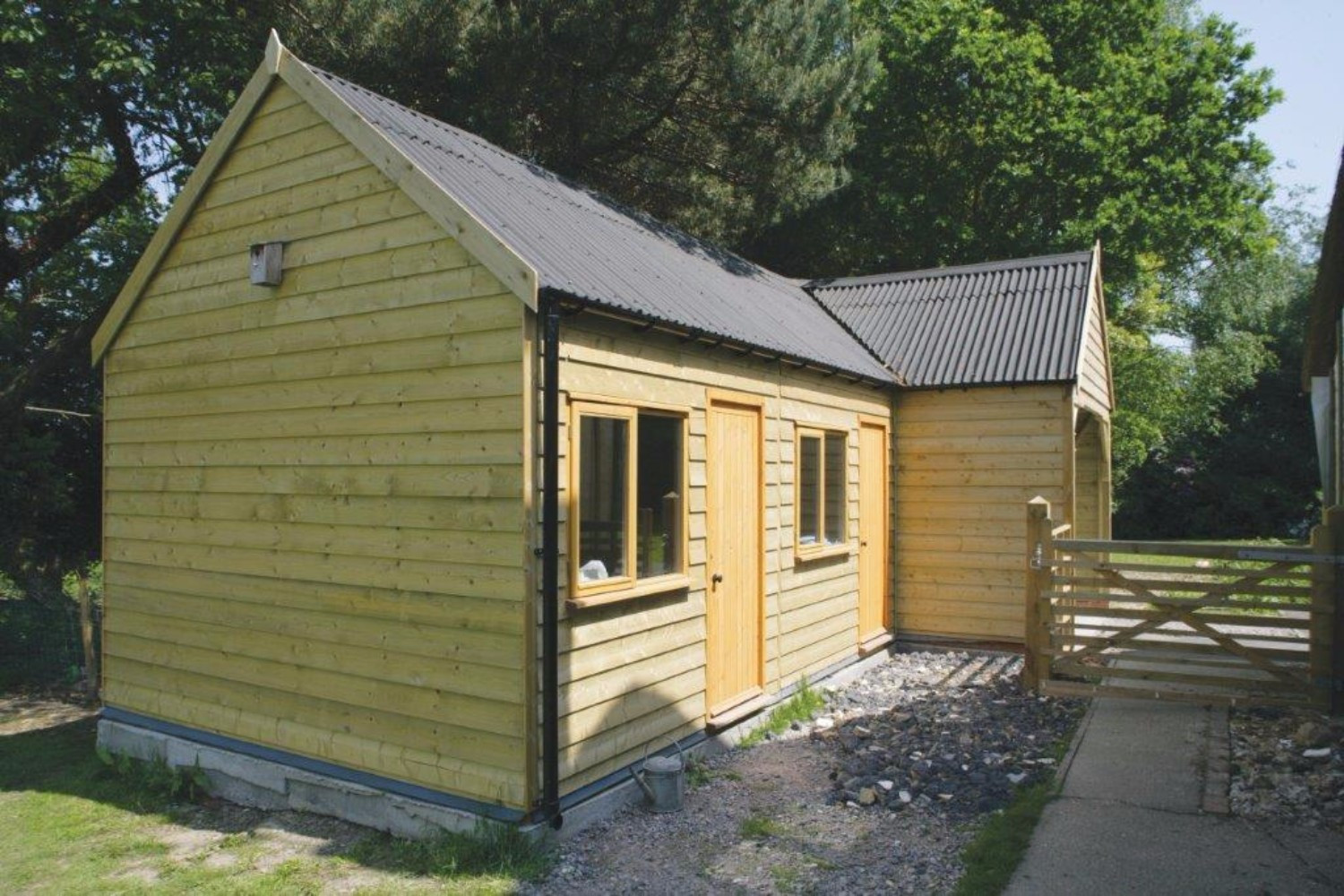 Coroline Bitumen Roof Sheet on a workshop