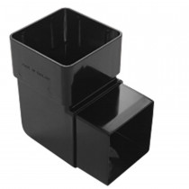 Plastic Guttering Squareline - 90˚ Down Pipe Bend - 65mm - Black
