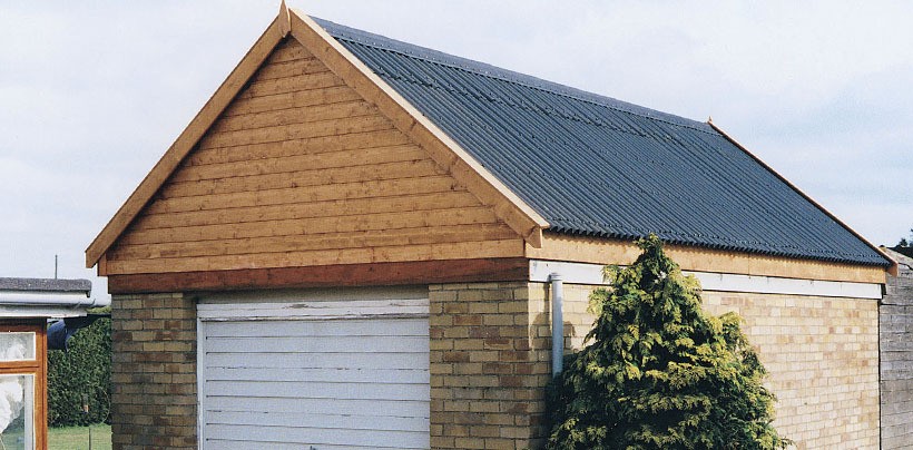 Bitumen Roof Sheets on Timber Garage