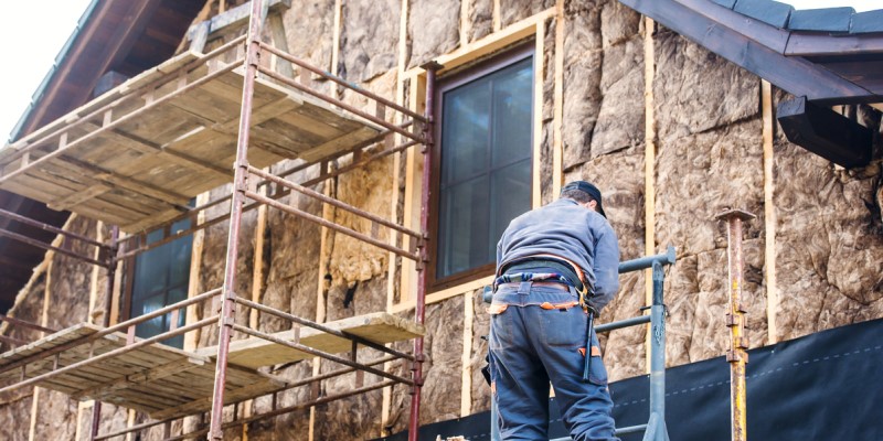 Man working on home