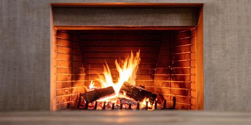 fireplace burning firewood