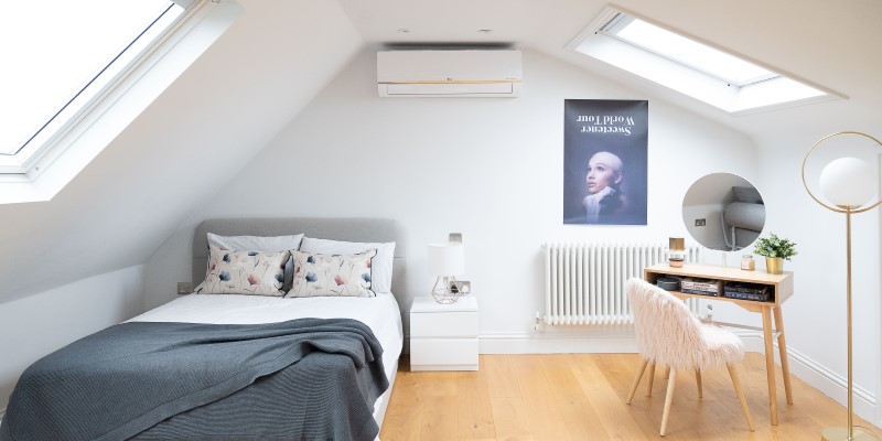 modern loft conversion bedroom