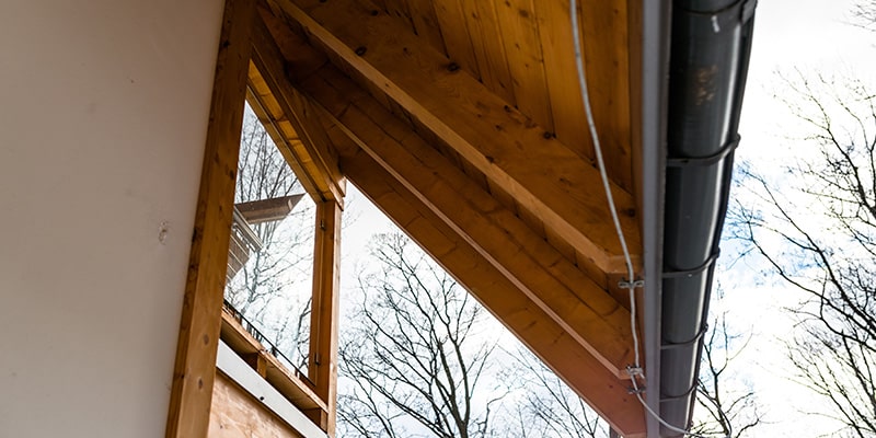 visible wooden roof