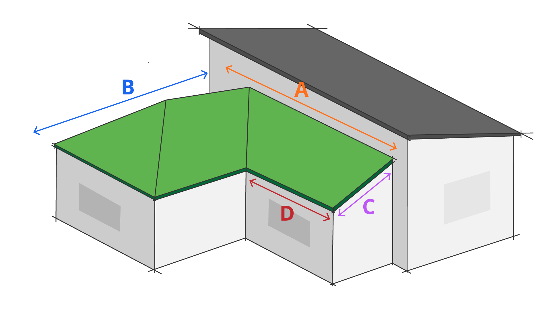 Edwardian P Shape Roof Diagram with coordinates
