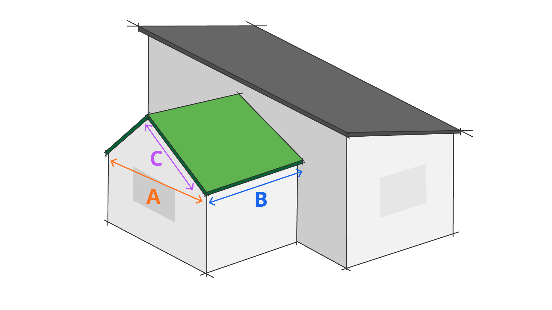 Gable Roof Diagram with coordinates