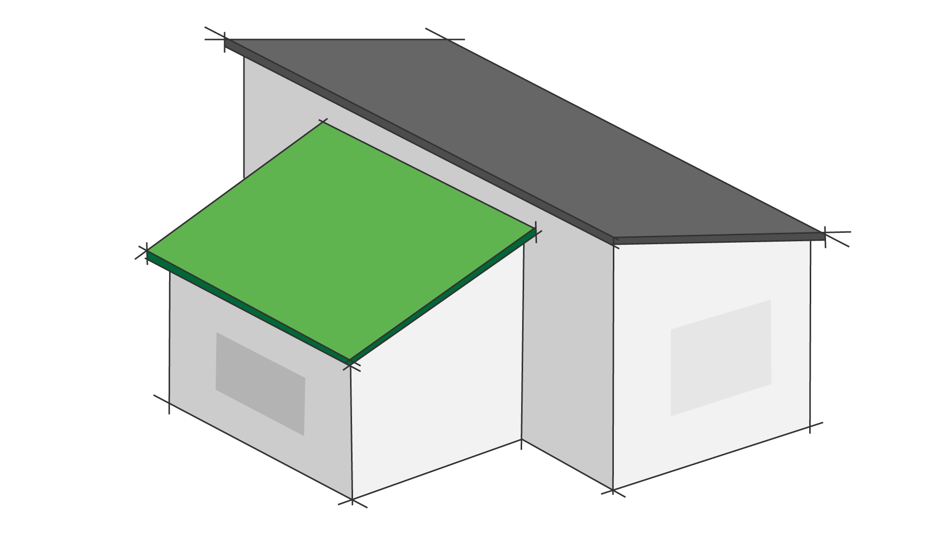 Diagram of a Lean-To Roof