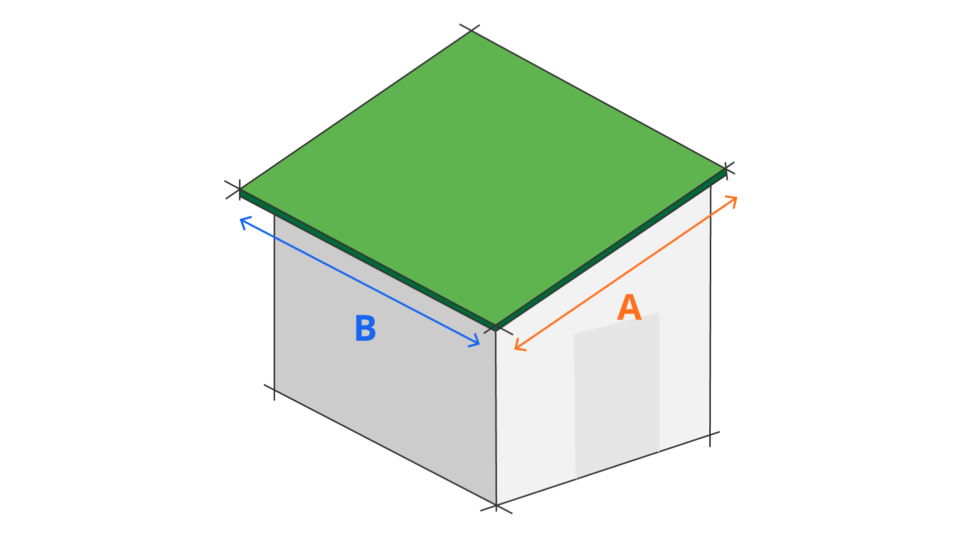Single Slope Roof Diagram with coordinates