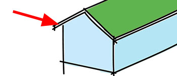 Diagram showing the verge of a roof