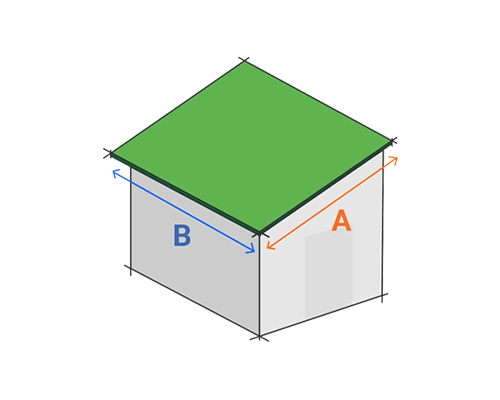 Single Slope Roof Diagram with coordinates
