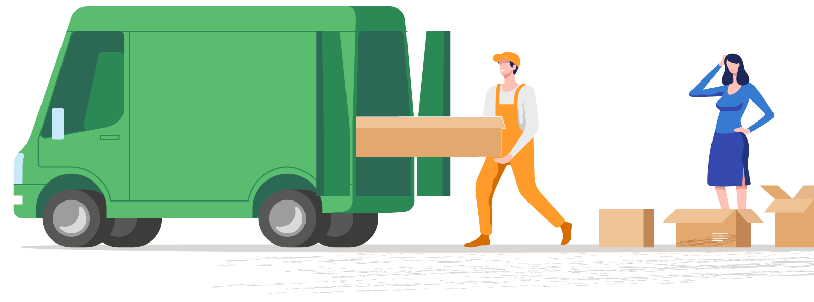 Delivery Driver Putting A Box Back Onto The Truck
