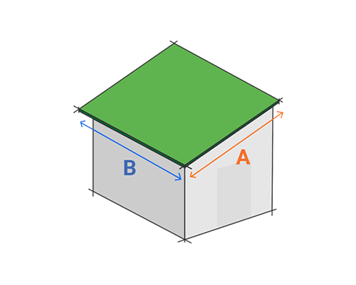 Single Slope Roof Diagram with coordinates