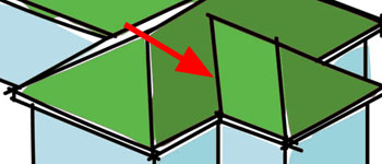 Diagram showing the vallys of a roof